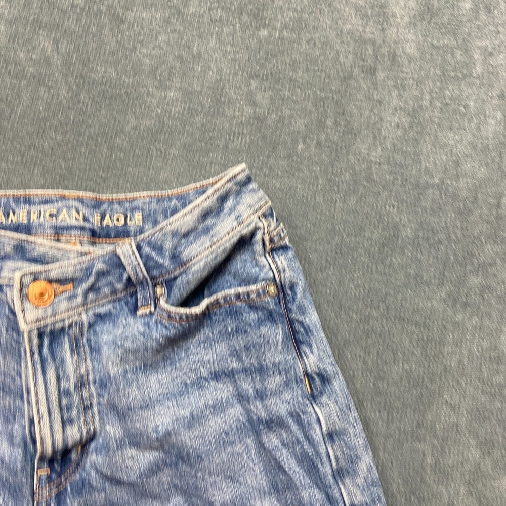 American Eagle Outfitters Denim Shorts Womens 00 Blue Cotton Mid Rise Cuffed Hem - Picture 4 of 16